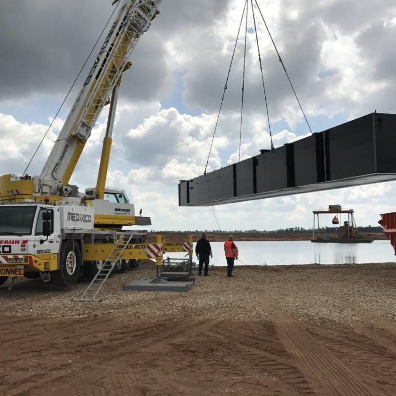 Montage drague flottante à Brumath Saverne 0